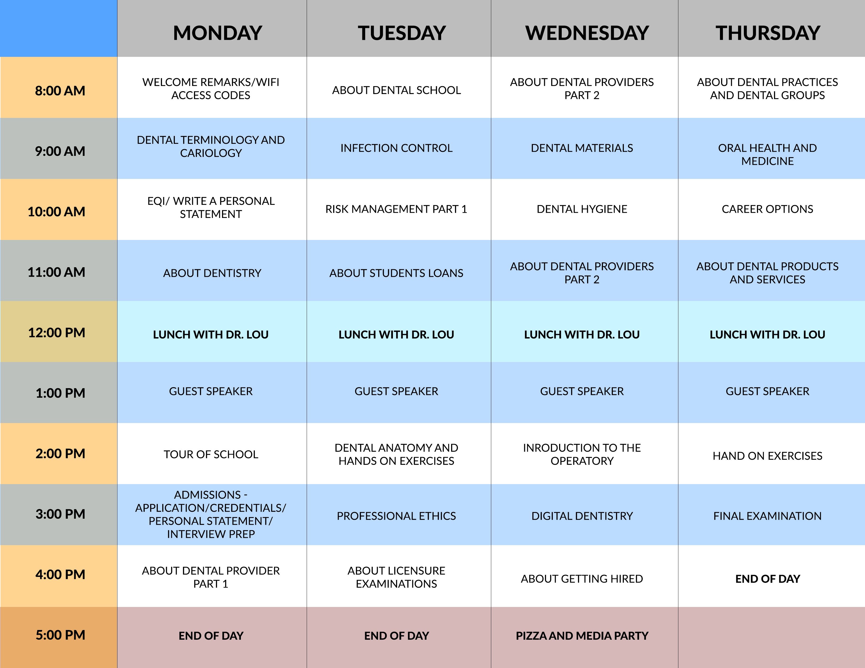 bootcamp schedule bootcamp schedule